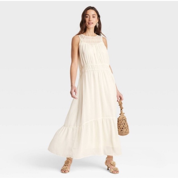 NWT A New Day Cream Maxi Dress- Multi Sizes - Picture 3 of 7